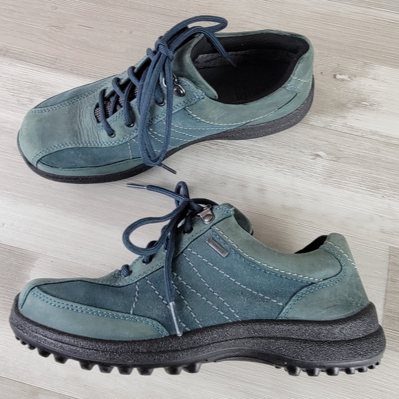 Hotter Goretex Blue Green Suede Leather Lace-Up Shoes Women's 8 - Picture 6 of 16